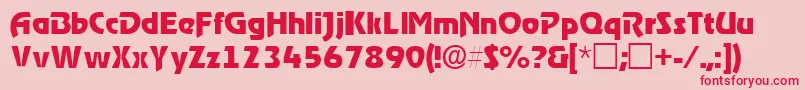 ThimbasskRegular Font – Red Fonts on Pink Background
