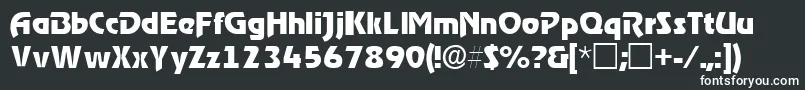 Шрифт ThimbasskRegular – белые шрифты на чёрном фоне