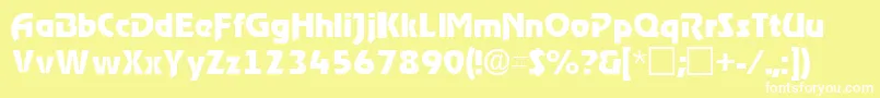 ThimbasskRegular-fontti – valkoiset fontit keltaisella taustalla