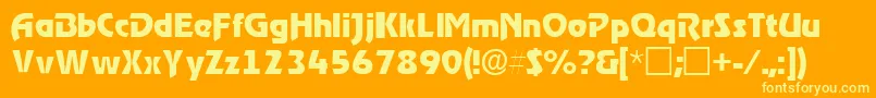 ThimbasskRegular Font – Yellow Fonts on Orange Background