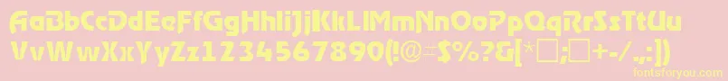 ThimbasskRegular-fontti – keltaiset fontit vaaleanpunaisella taustalla