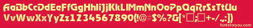 ThimbasskRegular Font – Yellow Fonts on Red Background