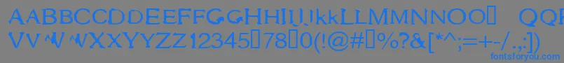 フォントGothac – 灰色の背景に青い文字