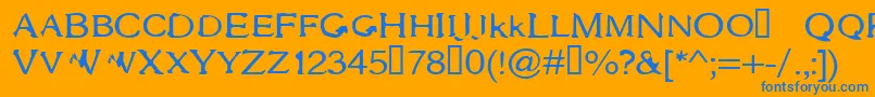 Gothac Font – Blue Fonts on Orange Background