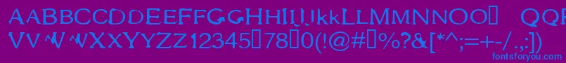 フォントGothac – 紫色の背景に青い文字