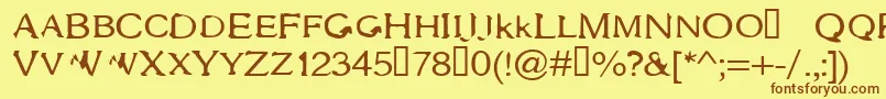 Gothac Font – Brown Fonts on Yellow Background