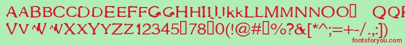 Gothac Font – Red Fonts on Green Background