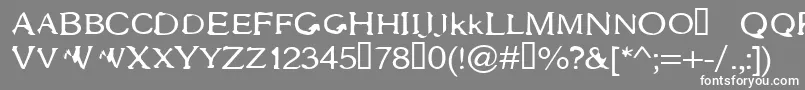 フォントGothac – 灰色の背景に白い文字