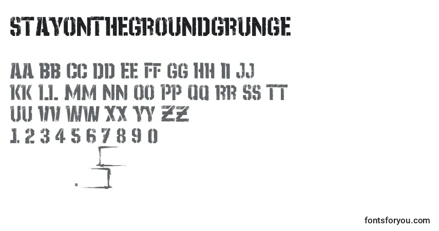 Шрифт StayOnTheGroundGrunge – алфавит, цифры, специальные символы