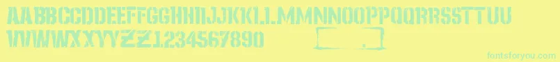 StayOnTheGroundGrunge Font – Green Fonts on Yellow Background