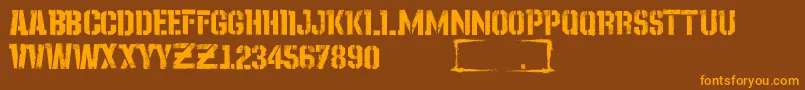 StayOnTheGroundGrunge Font – Orange Fonts on Brown Background