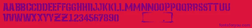 StayOnTheGroundGrunge Font – Purple Fonts on Red Background