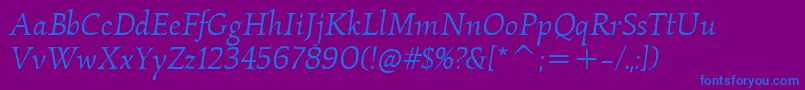 KallositcTtBookitalic Font – Blue Fonts on Purple Background
