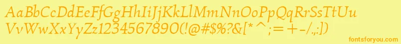 More about KallositcTtBookitalic Font KallositcTtBookitalic Font – Orange Fonts on Yellow Background