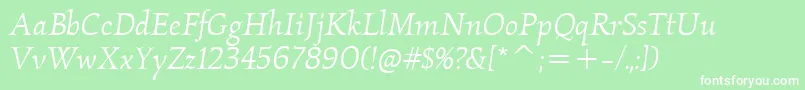 KallositcTtBookitalic Font – White Fonts on Green Background