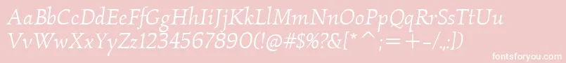 KallositcTtBookitalic-Schriftart – Weiße Schriften auf rosa Hintergrund