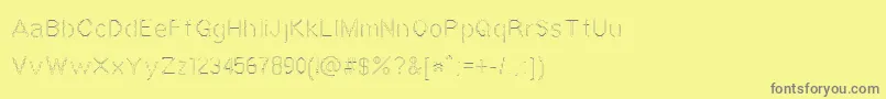 フォントVestige – 黄色の背景に灰色の文字