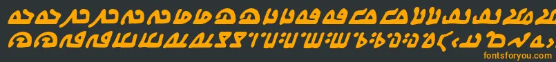 フォントWecomeinpeacebbBi – 黒い背景にオレンジの文字