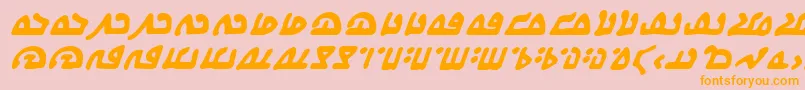 WecomeinpeacebbBi Font – Orange Fonts on Pink Background