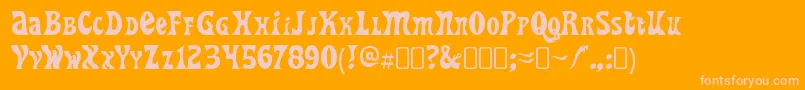 HeavyheapRegular Font – Pink Fonts on Orange Background