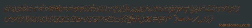 Benzion3Di-Schriftart – Braune Schriften auf schwarzem Hintergrund