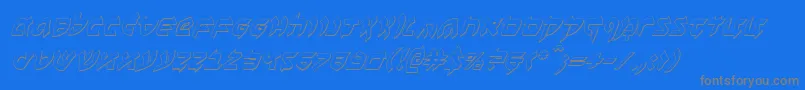 Benzion3Di-Schriftart – Graue Schriften auf blauem Hintergrund