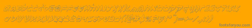 Czcionka Benzion3Di – szare czcionki na pomarańczowym tle