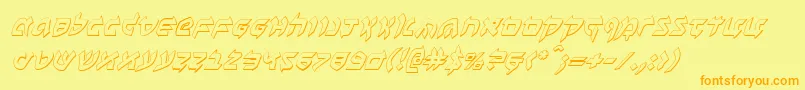 Benzion3Di Font – Orange Fonts on Yellow Background