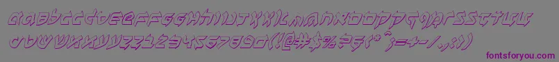 Benzion3Di Font – Purple Fonts on Gray Background