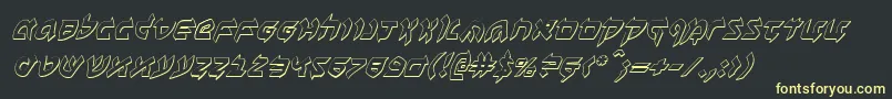 Benzion3Di-Schriftart – Gelbe Schriften auf schwarzem Hintergrund