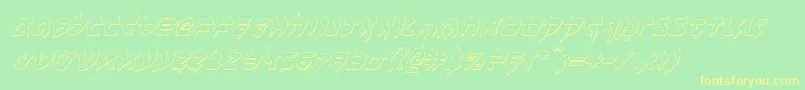 Benzion3Di Font – Yellow Fonts on Green Background