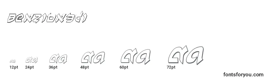 Размеры шрифта Benzion3Di