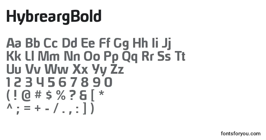 Шрифт HybreargBold – алфавит, цифры, специальные символы