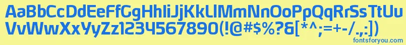 HybreargBold Font – Blue Fonts on Yellow Background
