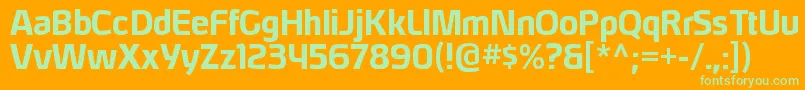 HybreargBold Font – Green Fonts on Orange Background