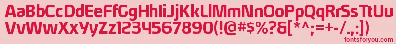 Czcionka HybreargBold – czerwone czcionki na różowym tle