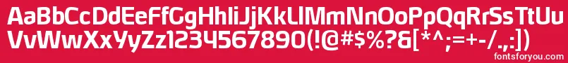 フォントHybreargBold – 赤い背景に白い文字