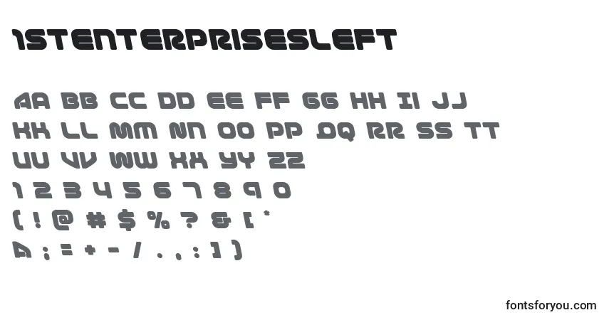 Schriftart 1stenterprisesleft – Alphabet, Zahlen, spezielle Symbole