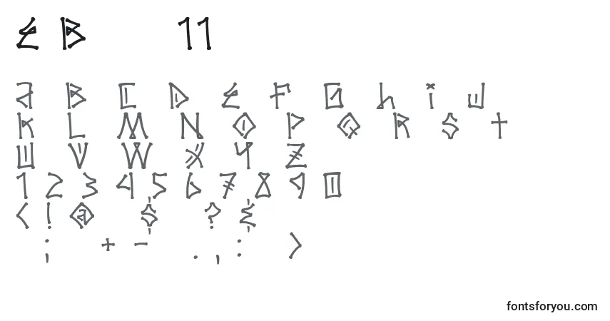 A fonte ElBarrio11 – alfabeto, números, caracteres especiais