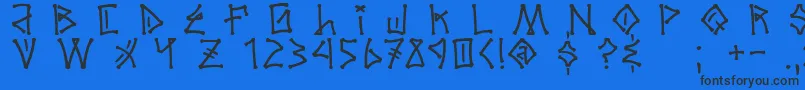 ElBarrio11-Schriftart – Schwarze Schriften auf blauem Hintergrund