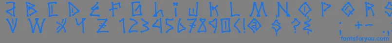 フォントElBarrio11 – 灰色の背景に青い文字