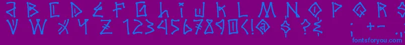 フォントElBarrio11 – 紫色の背景に青い文字
