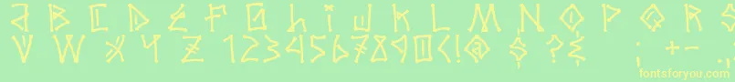 ElBarrio11 Font – Yellow Fonts on Green Background