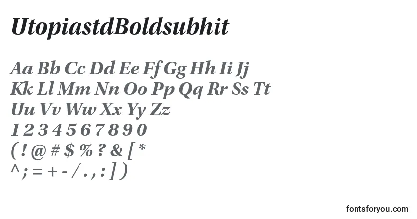 Czcionka UtopiastdBoldsubhit – alfabet, cyfry, specjalne znaki