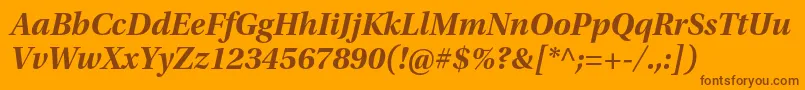 UtopiastdBoldsubhit-Schriftart – Braune Schriften auf orangefarbenem Hintergrund