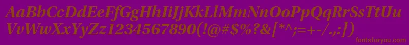 UtopiastdBoldsubhit Font – Brown Fonts on Purple Background