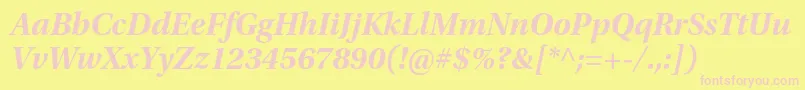 UtopiastdBoldsubhit Font – Pink Fonts on Yellow Background