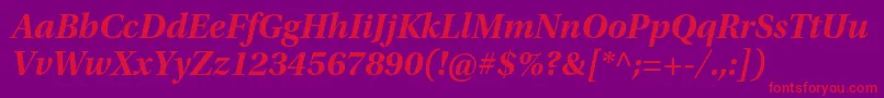 UtopiastdBoldsubhit Font – Red Fonts on Purple Background