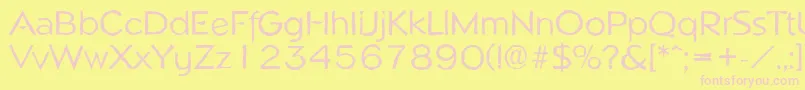 NapoliantiqueRegular-fontti – vaaleanpunaiset fontit keltaisella taustalla