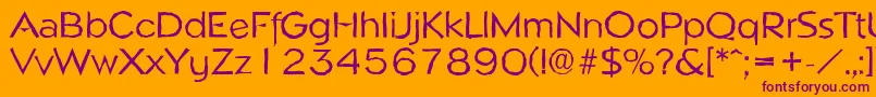 Шрифт NapoliantiqueRegular – фиолетовые шрифты на оранжевом фоне